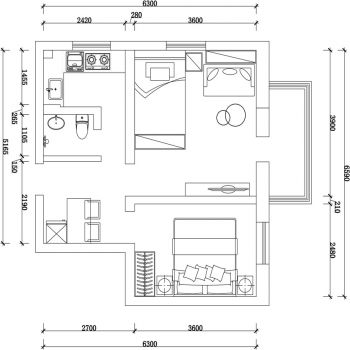Mẫu thiết kế tối ưu cho căn hộ 58m2