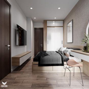 Thiết kế căn hộ 70m2 2 phòng ngủ dự án Thăng Long Capital