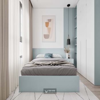 Thiết kế căn hộ 55m2, 2 ngủ + 1 vệ sinh Vinhomes Smart City 
